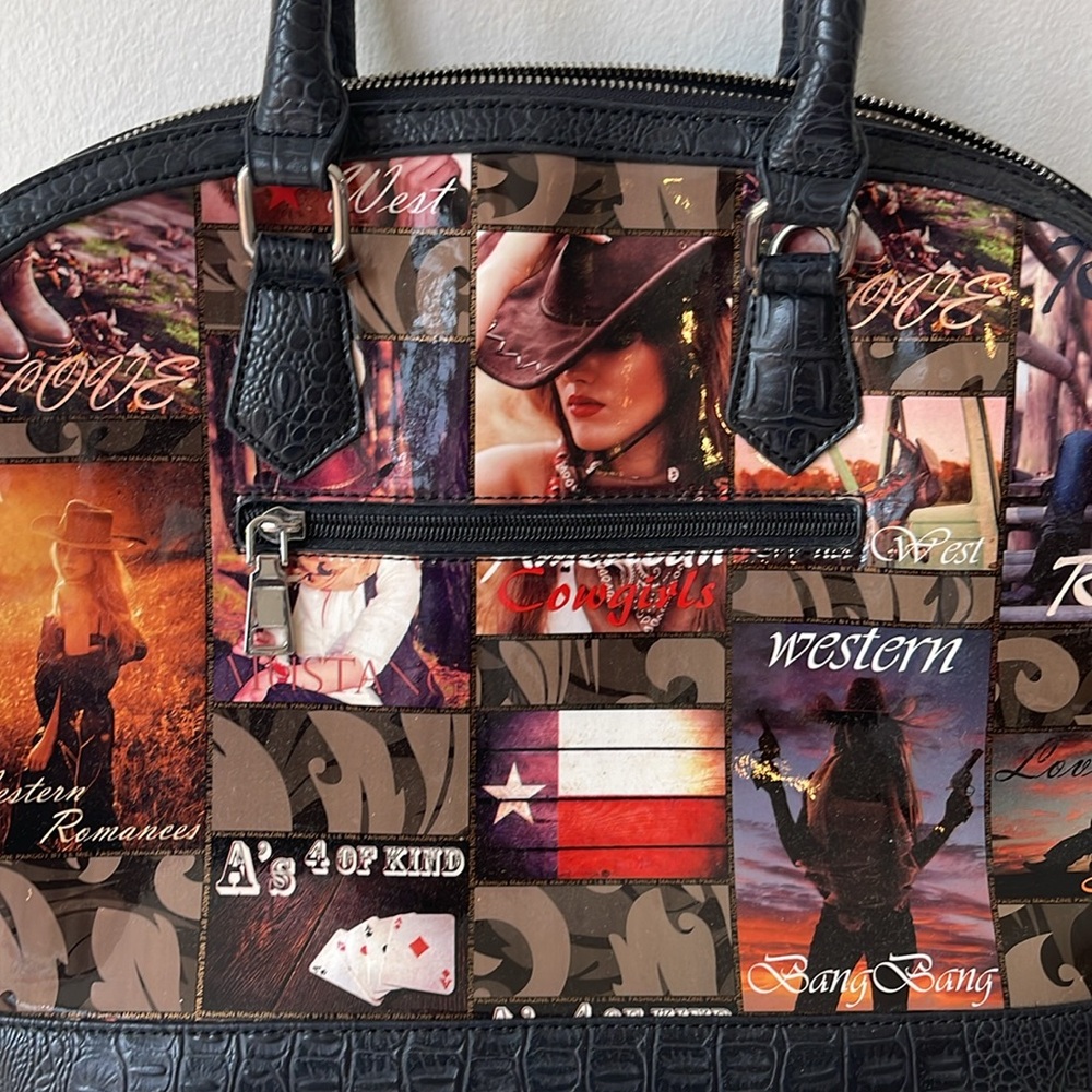 Le Miel American Cowgirl Rodeo Bling Studded Purse 2-Handle Bag Fashion, Gift - Picture 2 of 9